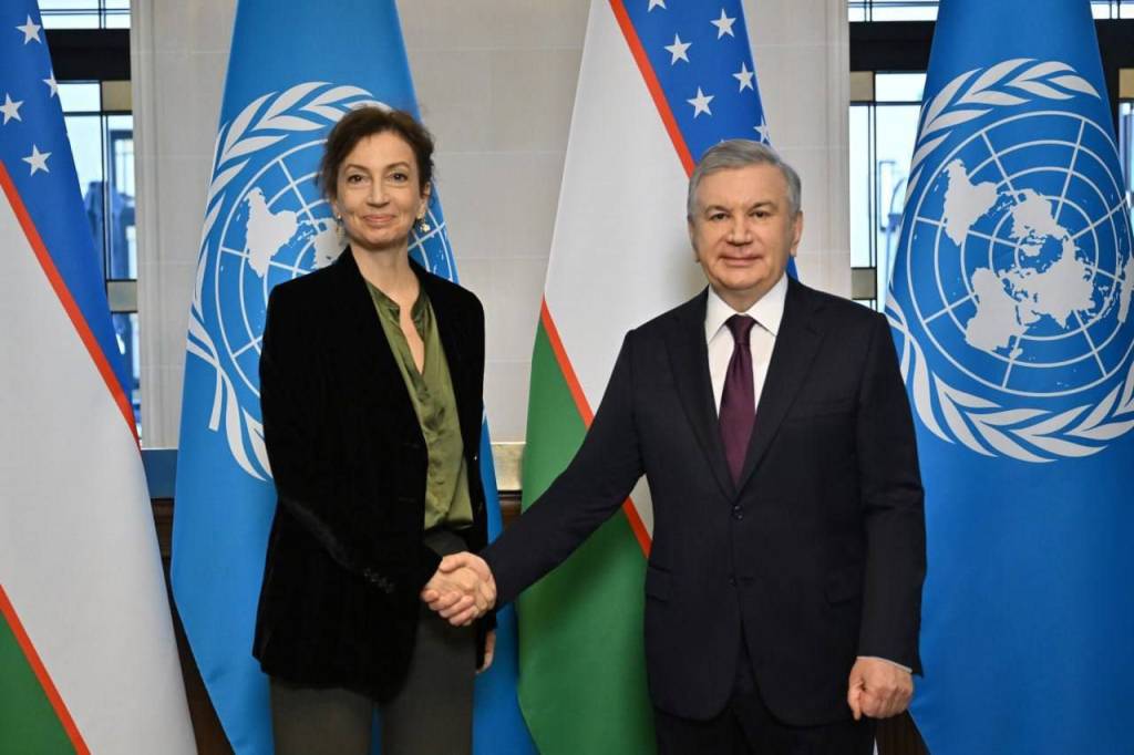 O‘zbekiston Prezidenti YUNESKO bosh direktori bilan uchrashdi
